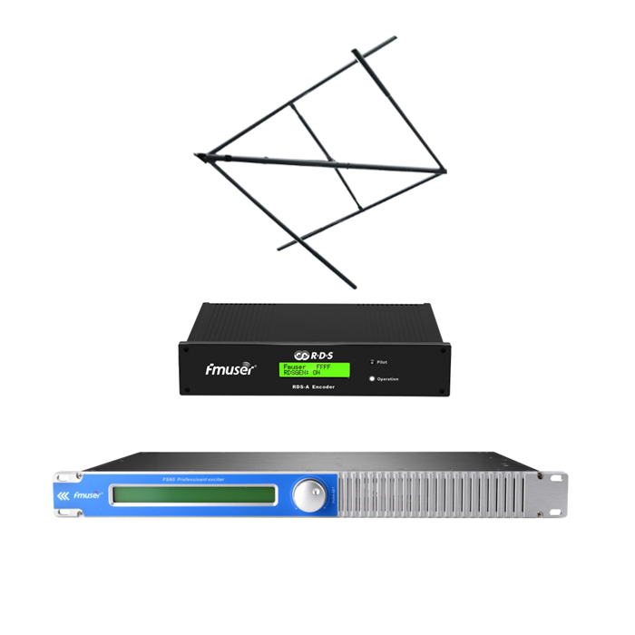 FMUSER 50Watt FM преносен предавател + Антена + кабел со комплет со дигитален енкодер за шифрирање на податоци со RDS-кодер за FM радио станица