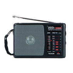 TECSUN R-203T High Sensitivity AM/FM/TV Pocket Radio Receiver Built-In Speaker