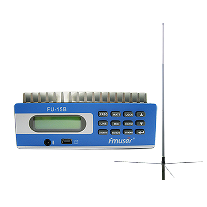Wholesale Amazon FMUSER FU-15B 15W FM Radio Transmitter Set Low Power Long Range FM Broadcast Transmitter Kit FM Exciter+1/2 Wave GP Antenna Kit For Small Radio Station PC Control SDA-15B CZE-15B
