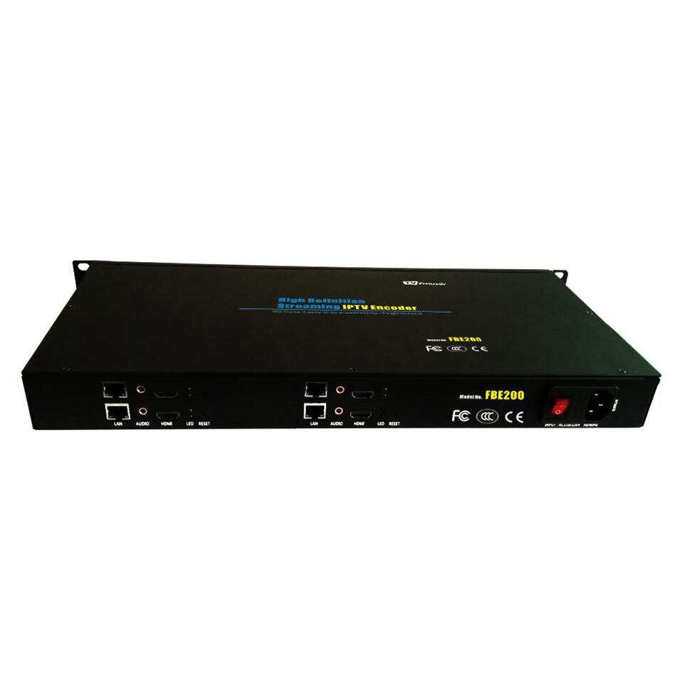 FMUSER 4 in 1 4 Channel H.264/H.265 HD HEVC IP IPTV Video Encoder Support WiFi, SRT HLS M3U8 ffmpeg VLC, HTTP RTSP RTMP RTMPS UDP ONVIF for Youtube, Facebook, Wowza Live Streaming-FBE204-H.265