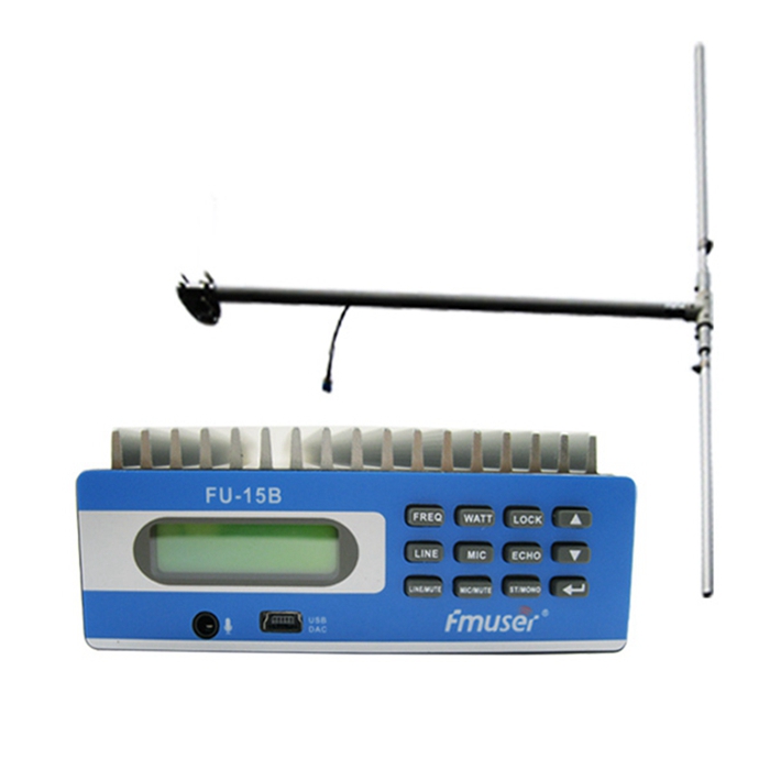 Wholesale Amazon FMUSER FU-15B 15W FM Radio Transmitter Set Low Power Long Range FM Broadcast Transmitter Kit FM Exciter+1/2 Wave Dipole Antenna Kit For Small Radio Sation PC Control CZE-15B SDA-15B